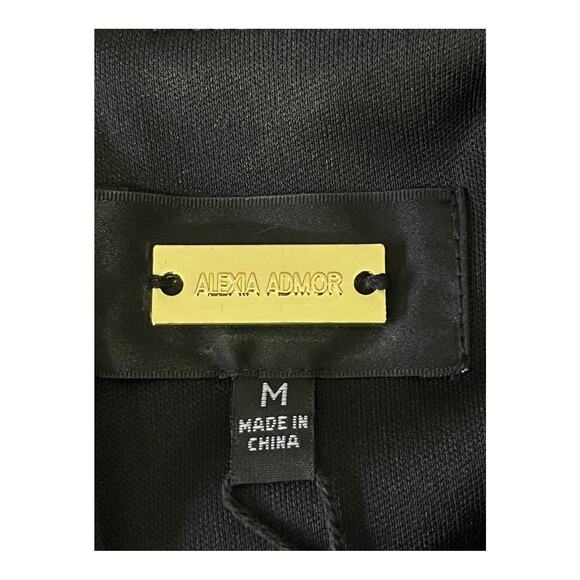 Alexia Admor dress Luna draped flutter sleeves black Medium M - Picture 5 of 5